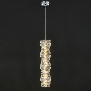 ZOWALA - Luxury Chrome Geometric Crystal Pendant Light Image - 8