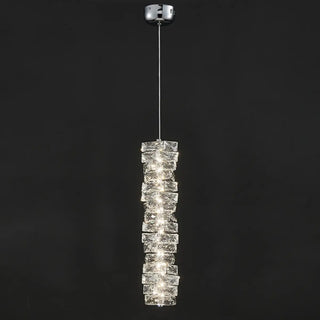 ZOWALA - Luxury Chrome Geometric Crystal Pendant Light Image - 9