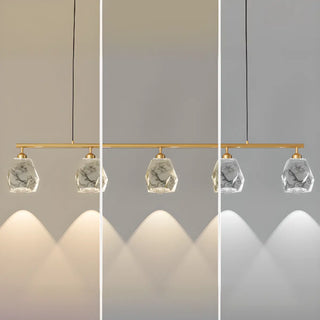 ZOWALA - Modern Geometric Gold Pendant Light Kitchen Island Large Image - 13