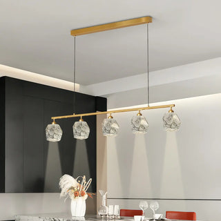 ZOWALA - Modern Geometric Gold Pendant Light Kitchen Island Large Image - 4