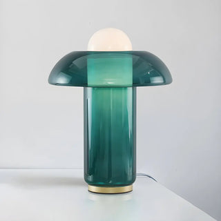 ZOWALA - Modern Geometric Green Glass Table Light Image - 6