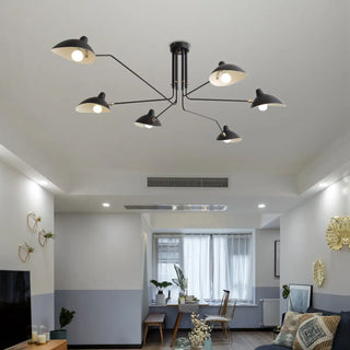 ZOWALA - Industrial Minimalist Multi Arm Black Aluminum Chandelier Image - 1