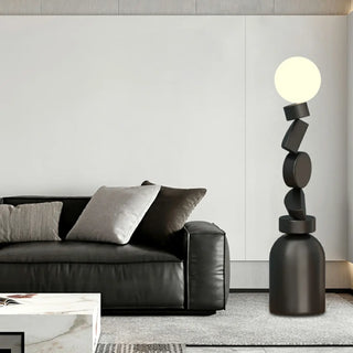 ZOWALA - Geometric Block Stacked Modern Sculptural Floor Lamp Image - 3