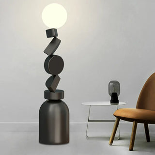 ZOWALA - Geometric Block Stacked Modern Sculptural Floor Lamp Image - 8