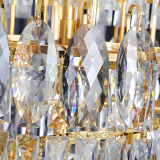 ZOWALA - Spiral Crystal Gold Metal High Ceiling Foyer Chandelier Image - 6