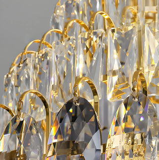 ZOWALA - Spiral Crystal Gold Metal High Ceiling Foyer Chandelier Image - 8