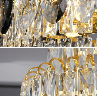 ZOWALA - Spiral Crystal Gold Metal High Ceiling Foyer Chandelier Image - 9