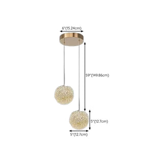 ZOWALA - Modern Clear Textured Glass String Globe Pendant Light Image - 17