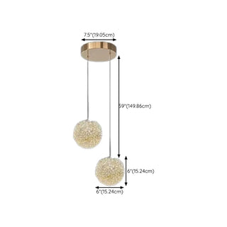 ZOWALA - Modern Clear Textured Glass String Globe Pendant Light Image - 19