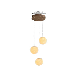 ZOWALA - Modern Clear Textured Glass String Globe Pendant Light Image - 20