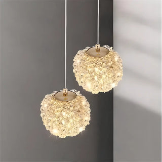 ZOWALA - Modern Clear Textured Glass String Globe Pendant Light Image - 3