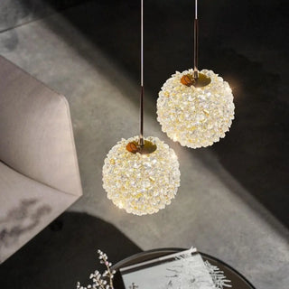 ZOWALA - Modern Clear Textured Glass String Globe Pendant Light Image - 4