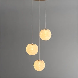 ZOWALA - Modern Clear Textured Glass String Globe Pendant Light Image - 5