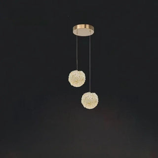 ZOWALA - Modern Clear Textured Glass String Globe Pendant Light Image - 8