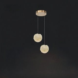 ZOWALA - Modern Clear Textured Glass String Globe Pendant Light Image - 9