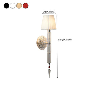 Cylinder White Pleated Glass Bedroom Wall Sconce Zawala #size