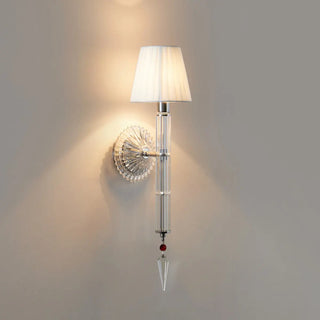 Cylinder White Pleated Glass Bedroom Wall Sconce Zawala Image - 4