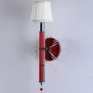 Cylinder White Pleated Glass Bedroom Wall Sconce Zawala Image - 8