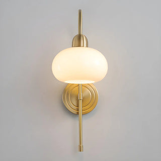 Simple Modern Globe Glass Gold Bedroom Wall Sconce Zawala Image - 10