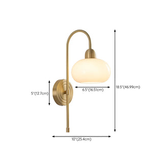 Simple Modern Globe Glass Gold Bedroom Wall Sconce Zawala #size