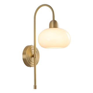 Simple Modern Globe Glass Gold Bedroom Wall Sconce Zawala Image - 8