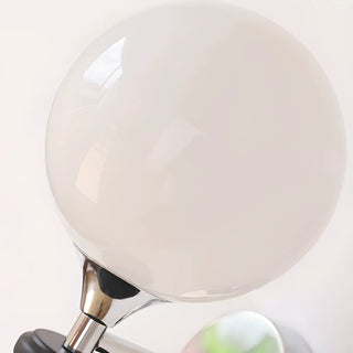 Mini White Glass Globe Wall Sconce with Pull Chain Zawala Image - 11