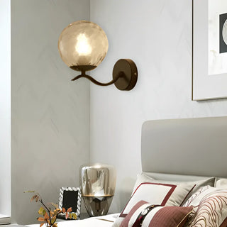 Modern Glass Globe Gold Metal Vanity Sconce Light Zawala Image - 2