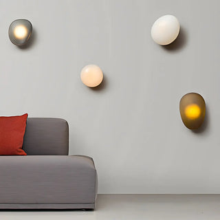 Modern Organic Glass Pebble LED Wall Light Fixture Zawala Image - 1