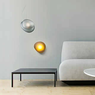 Modern Organic Glass Pebble LED Wall Light Fixture Zawala Image - 2
