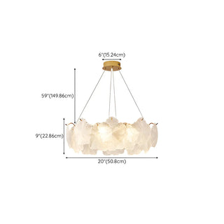 ZOWALA - Modern Gold Floral Clear Glass Round Chandelier #size