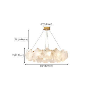 ZOWALA - Modern Gold Floral Clear Glass Round Chandelier Image - 17
