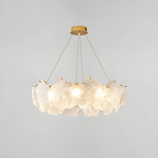 ZOWALA - Modern Gold Floral Clear Glass Round Chandelier Image - 6