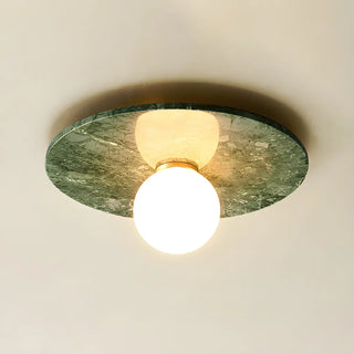 Contemporary Globe Round Marble Flush Mount Ceiling Light Zawala Image - 11