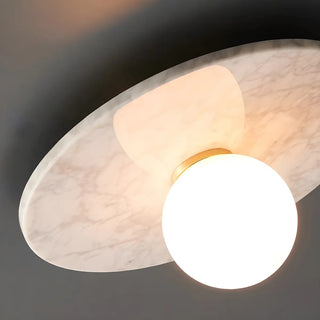 Contemporary Globe Round Marble Flush Mount Ceiling Light Zawala Image - 12
