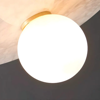 Contemporary Globe Round Marble Flush Mount Ceiling Light Zawala Image - 13