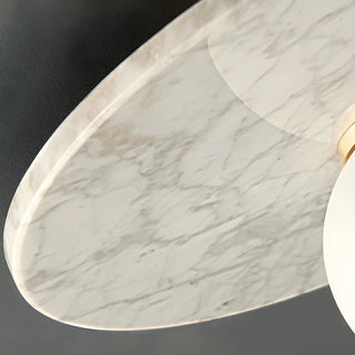 Contemporary Globe Round Marble Flush Mount Ceiling Light Zawala Image - 15