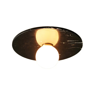 Contemporary Globe Round Marble Flush Mount Ceiling Light Zawala Image - 18