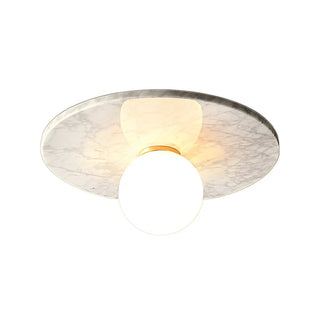 Contemporary Globe Round Marble Flush Mount Ceiling Light Zawala Image - 19
