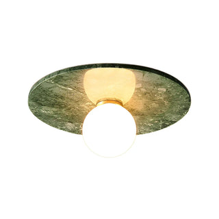 Contemporary Globe Round Marble Flush Mount Ceiling Light Zawala Image - 20