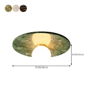 Contemporary Globe Round Marble Flush Mount Ceiling Light Zawala Image - 22