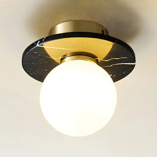 Contemporary Globe Round Marble Flush Mount Ceiling Light Zawala Image - 8