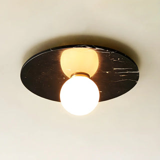 Contemporary Globe Round Marble Flush Mount Ceiling Light Zawala Image - 9