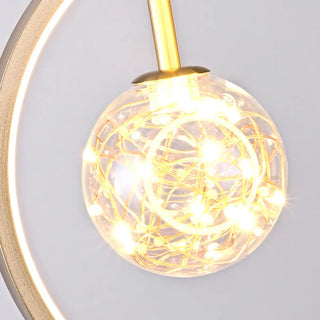 ZOWALA - Modern Gold Antler Crystal Globe Bedroom Pendant Light Image - 12