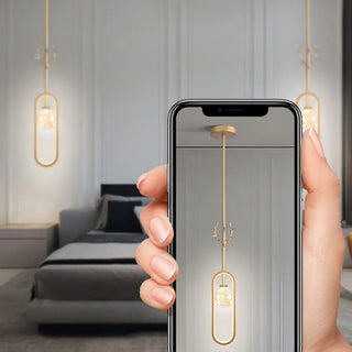 ZOWALA - Modern Gold Antler Crystal Globe Bedroom Pendant Light Image - 13