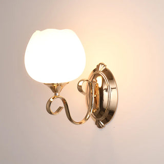 Elegant Double Globe White Glass LED Wall Sconce Image - 14