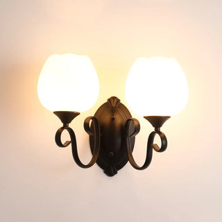 Elegant Double Globe White Glass LED Wall Sconce Image - 16