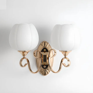Elegant Double Globe White Glass LED Wall Sconce Image - 17