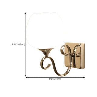 Elegant Double Globe White Glass LED Wall Sconce #size