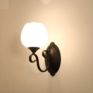 Elegant Double Globe White Glass LED Wall Sconce Image - 3