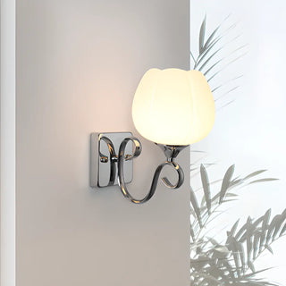 Elegant Double Globe White Glass LED Wall Sconce Image - 6